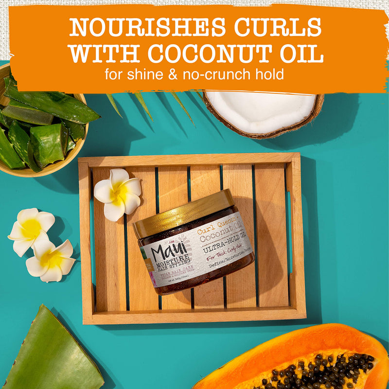 [Australia] - Maui Moisture Curl Quench + Coconut Oil Ultra-Hold Gel, for Curly Hair Styling, Vegan, No Drying Alcohols, Paraben Free, Silicone Free, 12oz 