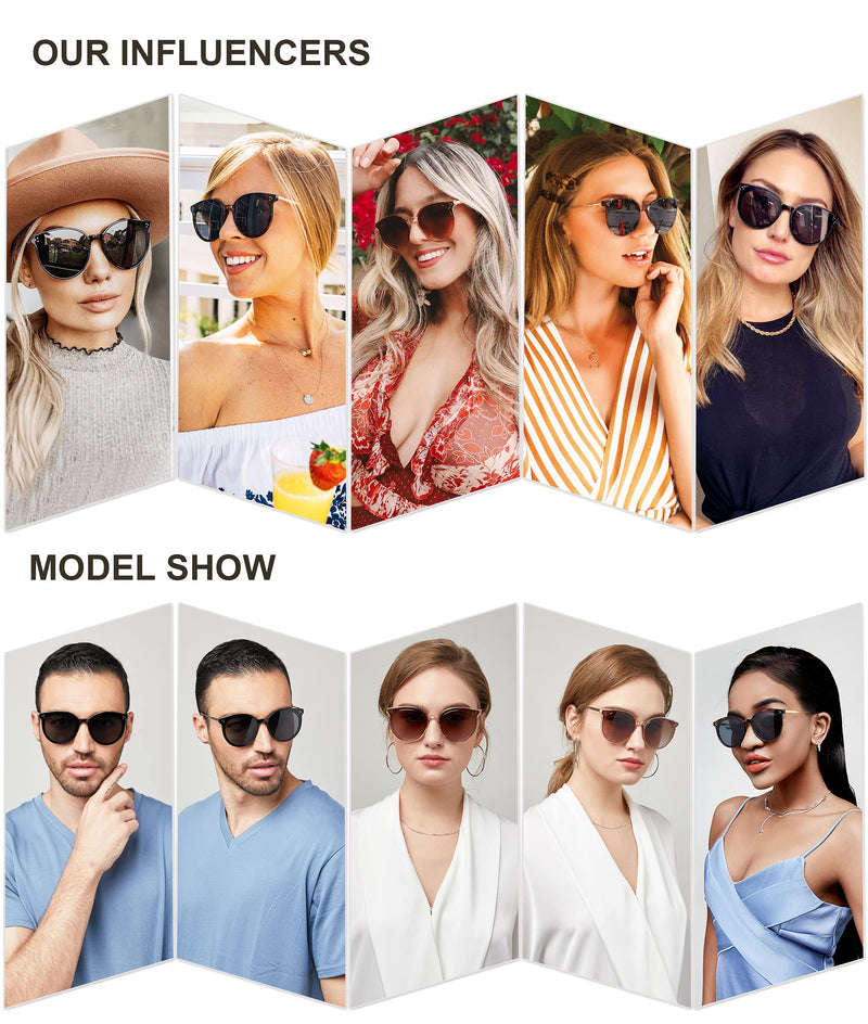 [Australia] - SOJOS Retro Round Sunglasses for Women Oversized Mirrored Glasses DOLPHIN SJ2068 Dark Black/Black Multicolor 