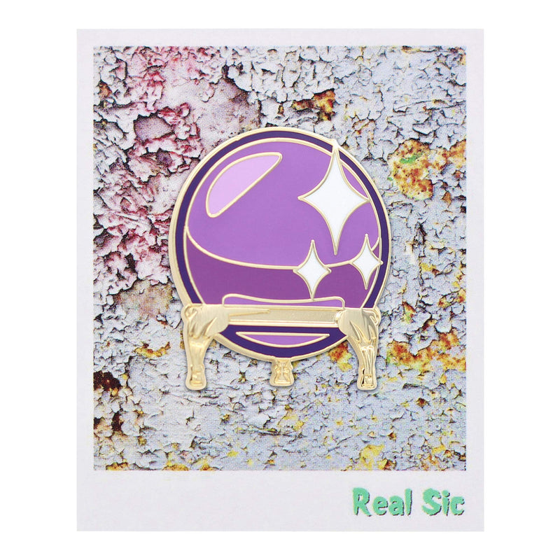 [Australia] - REAL SIC Crystal Ball Enamel Pin - Occult Lapel Pin for Psychics, Indigo Children & The Initiated - Enamel Pin Accessory for Jackets, Backpacks, Hats, Bags & Tops 