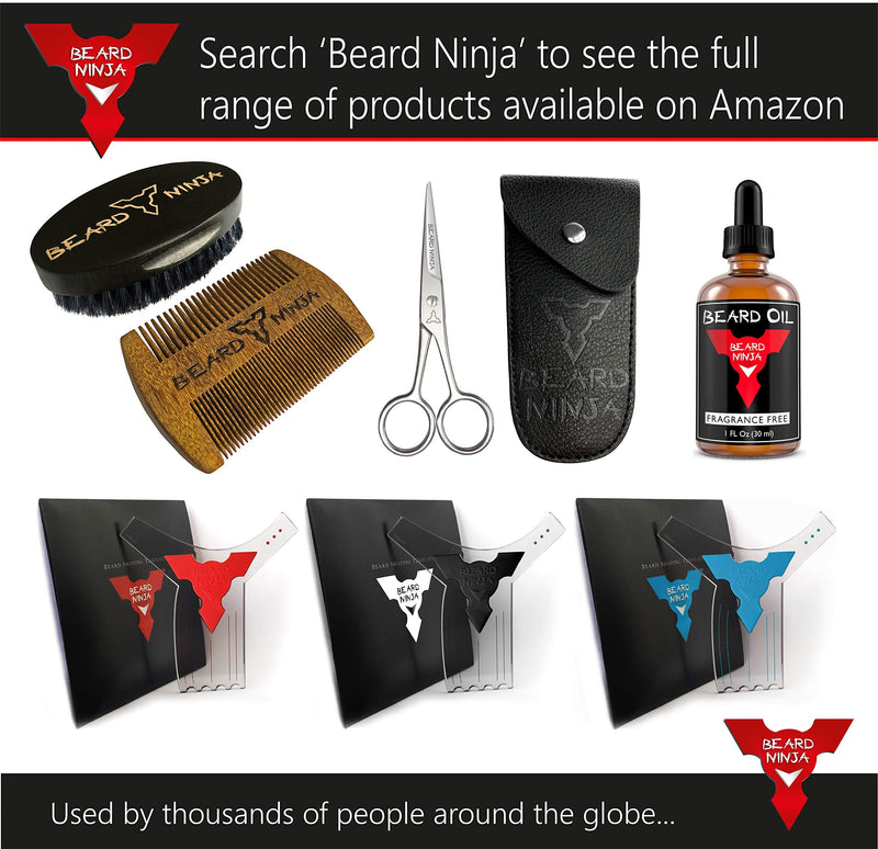 [Australia] - BEARD NINJA - Professional Beard Scissors for Men. Moustache & Beard Trimming Scissors +PU Leather case. Beard Grooming kit. Sharp Scissor - Precise Shaping - Cutting Facial Hair, Nose Hair & Eyebrow 4.5 Inch Black Carry Case 