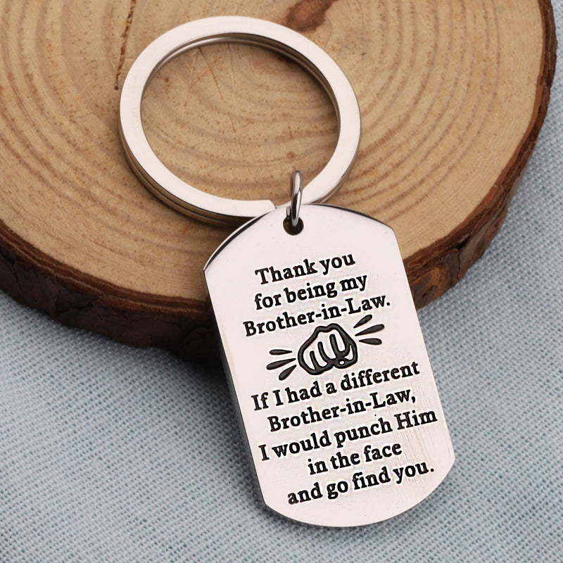 [Australia] - BEKECH Brother-in-Law Gifts Brother Keychain Thank You for Being My Brother-in-Law Keychain Wedding Gift Jewelry Brother of The Bride Gift from Sister-in-Law silver 