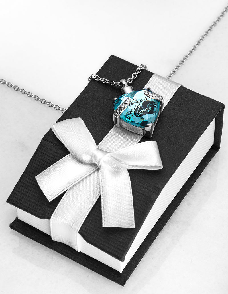 [Australia] - Smartchoice Cremation Jewelry For Ashes Urn Necklace Heart Pendant With Beautiful Presentation Gift Box With Stainless Chain And Accessories, Blue 