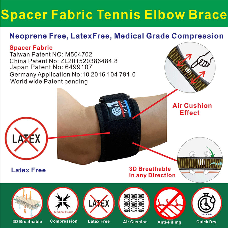 [Australia] - Irufa 3D Breathable New Tennis Elbow Brace Strap Support Wrap Compression Sleeve Men Women Arm Band Counterforce Brace Weightlifting Golfers Forearm Cubital Tunnel Tendonitis Ulnar Nerve Pain Relief 