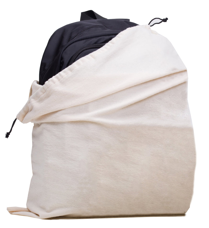 [Australia] - MISSLO Cotton Breathable Dust-proof Drawstring Storage Pouch Bag (Pack 3 L) Large 