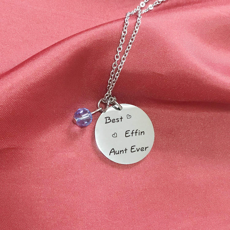 [Australia] - De&ai Best Effin Aunt Ever Necklace for Aunt from Niece Nephew Sisters Aunt Best Effin Aunt Necklace 