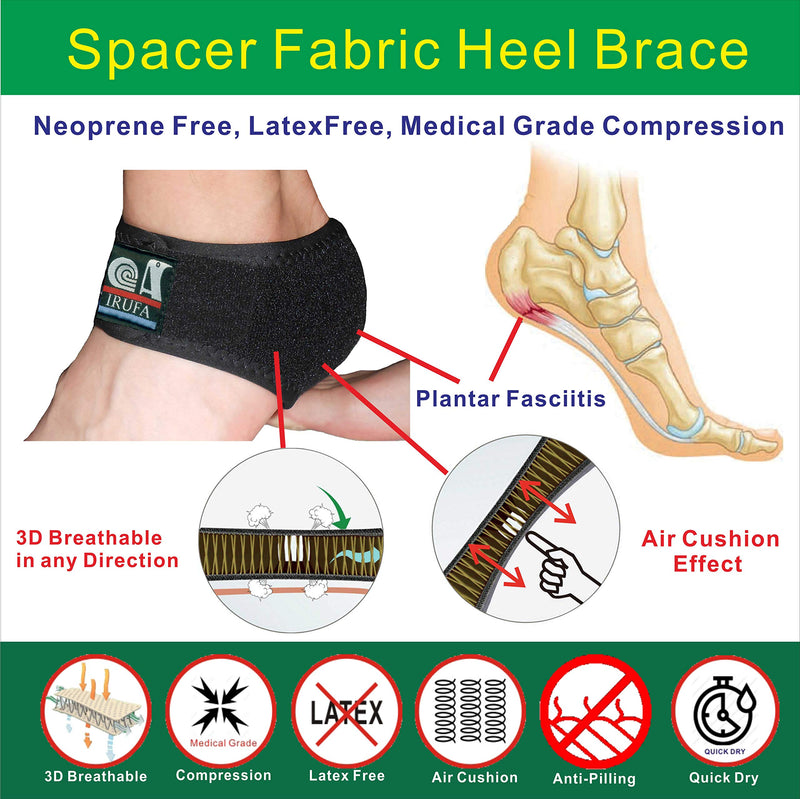 [Australia] - New 3D Breathable Patented Spacer Fabric Silicone Gel Heel Pain, Heel Support, Cracked heel, Black, One Size Fit Most, One PCS 