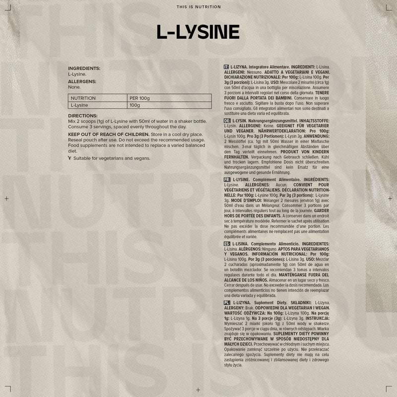 [Australia] - Bulk L-Lysine Powder, 100 g, Packaging May Vary 