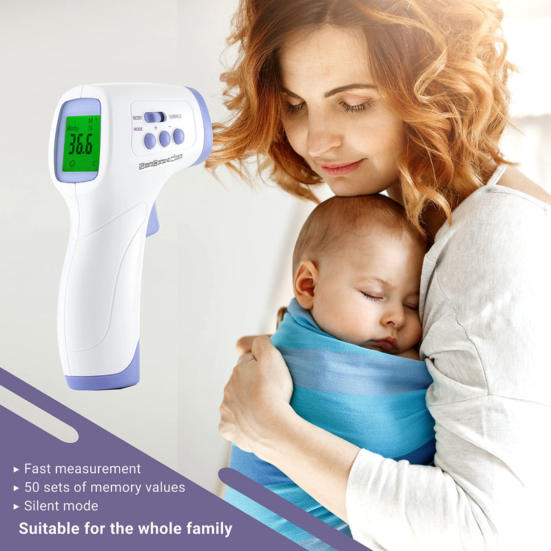 [Australia] - TPZ No Touch Infrared Forehead Thermometer | Non-Contact Digital Thermometer Suitable for Baby and Adult | Instant Temperature Checker | Room, Surface and Body Mode Thermometer | (1) 