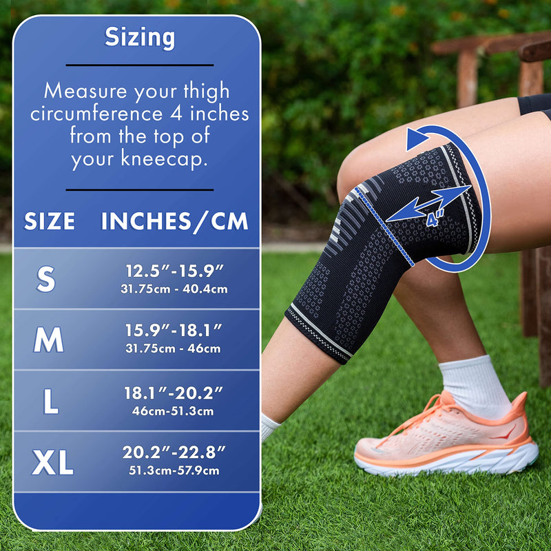 [Australia] - TKWC Knee Brace Compression Sleeve for Men Women, Knee Support for running, weightlifting, BasketBall , Knee Pads for Meniscus Tear, ACL, Arthritis and Knee Pain Relief (Medium) Medium 