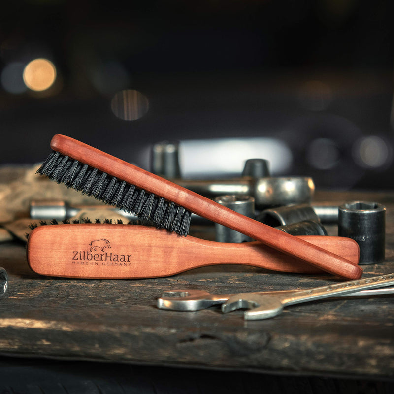 [Australia] - ZilberHaar Long Hair & Beard Brush - Soft 2nd Cut Boar Bristles - Perfect Skin Care for Men - Works with all Beard Balms and Beard Oils - Exfoliates Skin, Helps Softening and Conditioning Itchy Beards 