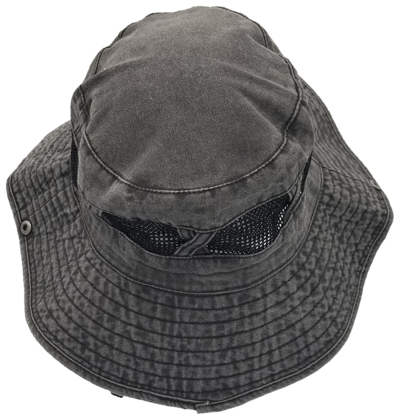 [Australia] - Outdoor Summer Boonie Hat for Hiking, Camping, Fishing, Operator Floppy Military Camo Sun Cap for Men or Women Charcoal Gray (Mesh Strip) 