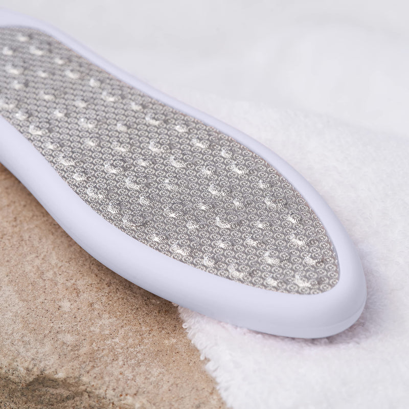 [Australia] - DYNESSE Pedicure Foot File. Professional 3-in-1 Callus Remover with Mini-File. No Risk of Injury. Laser-Cut Stainless Steel Scrubber. Multi-Usage White 