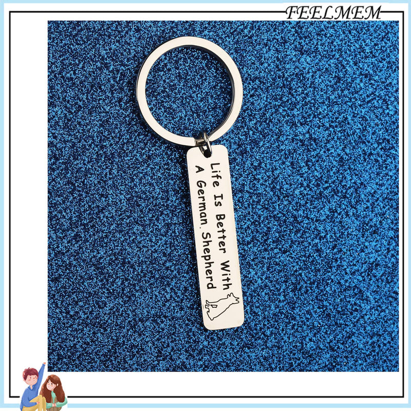 [Australia] - FEELMEM Dog Lover Gifts Life is Better with A French Bulldog/German Shepherd/Pitbull/Dachshund/Beagle Keychain Gift for Dog Mom Dog Dad Dog Owner Gifts 