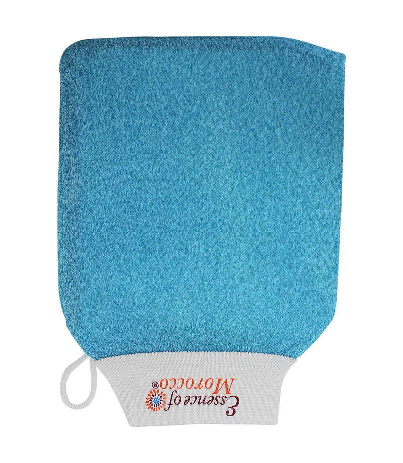 [Australia] - Moroccan Exfoliating Kessa Glove Blue Hammam Exfoliation Scrubbing Mitt Spa Scrub Made in Morocco Premium Quality (Triple Pack) Pack of 3 