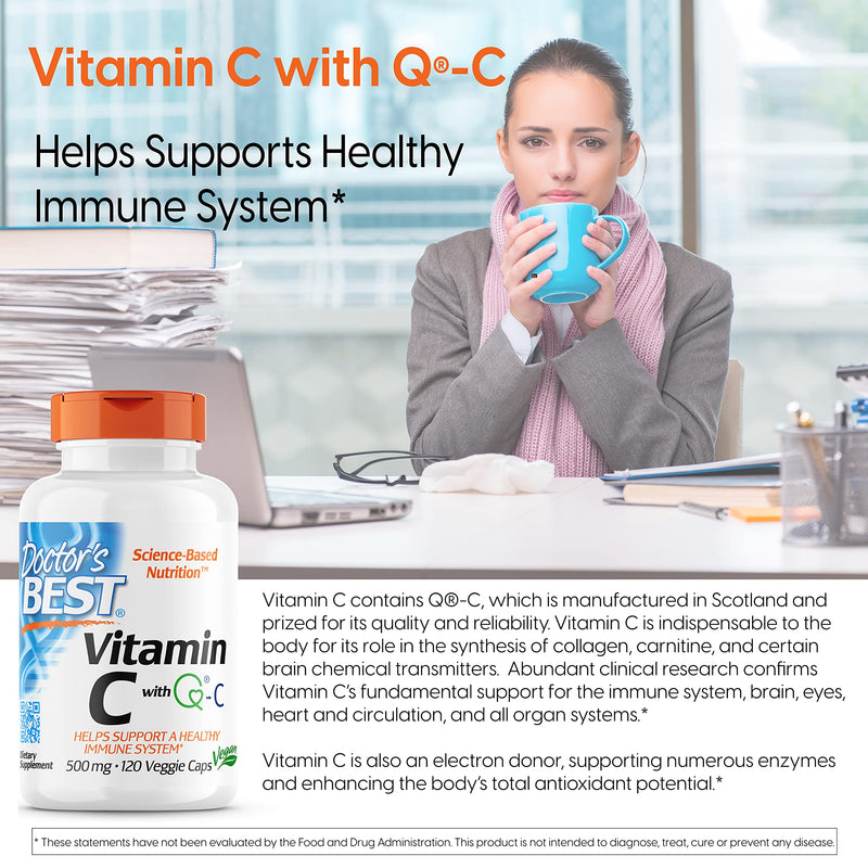 [Australia] - Doctor's Best Best Vitamin C 500mg, 120 Count 120 Count (Pack of 1) 