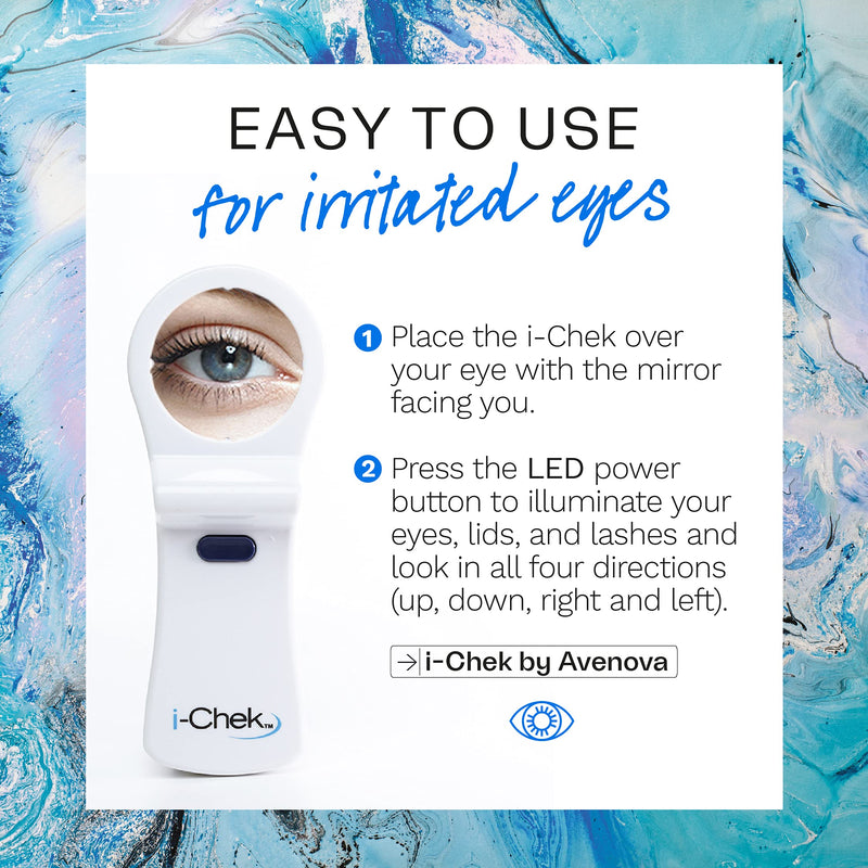 [Australia] - i-Chek by Avenova - Illuminated, Magnifying Eyelid & Eyelash Mirror for Blepharitis, Chalazion, Styes, Contact Lenses, and Lash Extensions 