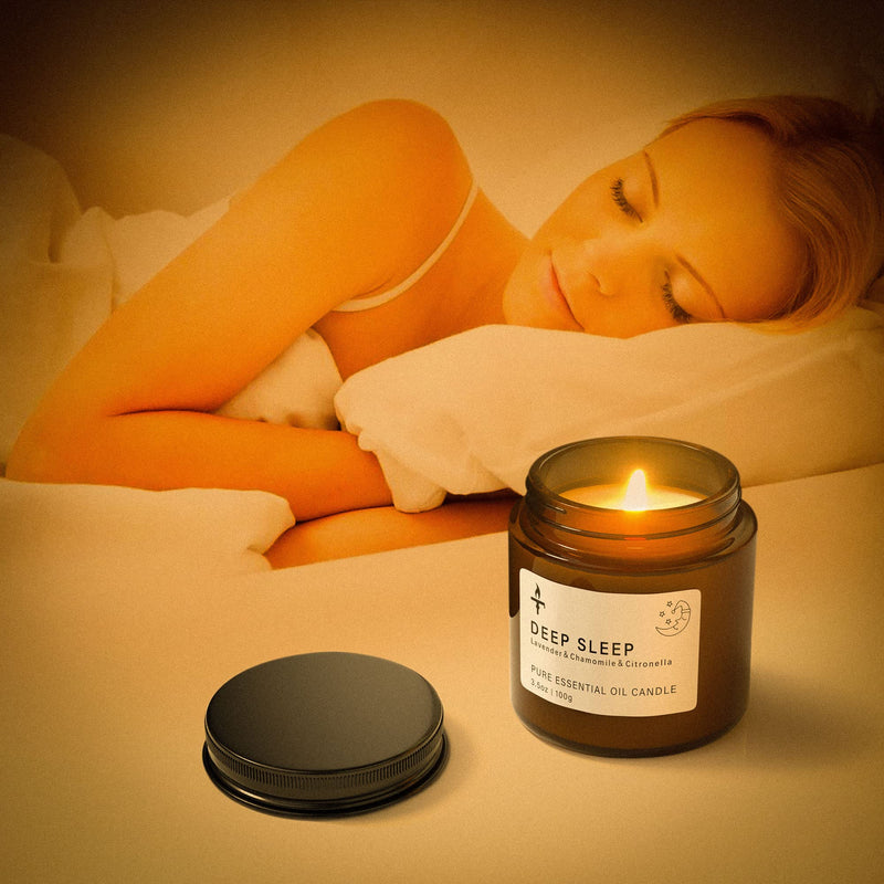 [Australia] - Sleep Candles Gifts for Women & Men, TRINIDa Aromatherapy Scented Candles Gift Set for Anxiety Relief & Perfect Sleep, Lavender Promotes Sleep, Chamomile Relieves Stress, Birthday Gifts for Her/Him -Sleep Candles 