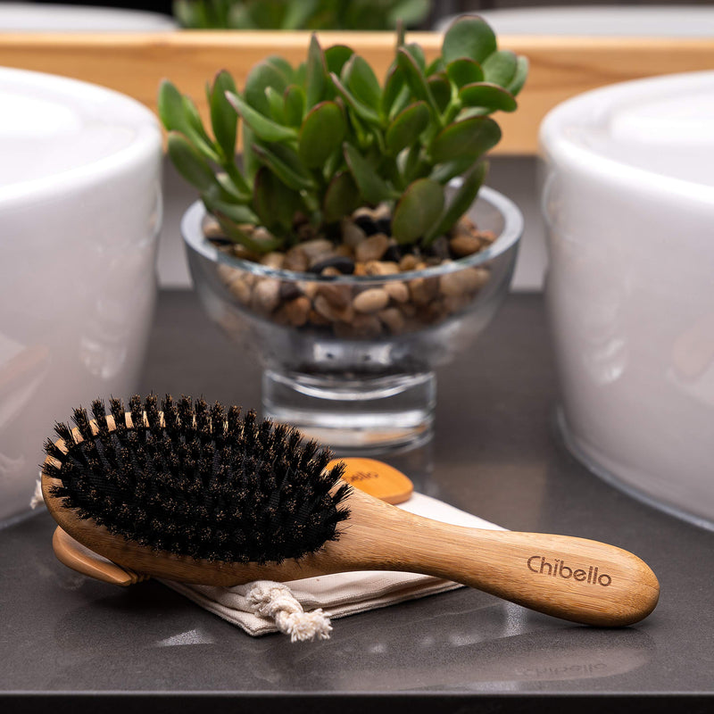 [Australia] - Boar Bristle Hair Brush Set - Work Best for Thin, Short and Fine Hair. Designed for Women, Men and Kids. Add Healthy Shine, Improve Texture, Reduce Frizz. Wood Detangler Comb 