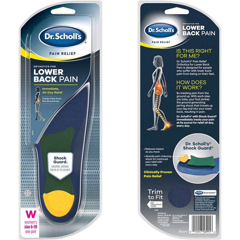 [Australia] - Dr. Scholl’s Pain Relief Orthotics for Lower Back Pain for Women, 1 Pair, Size 6-10 Women's 6-10 