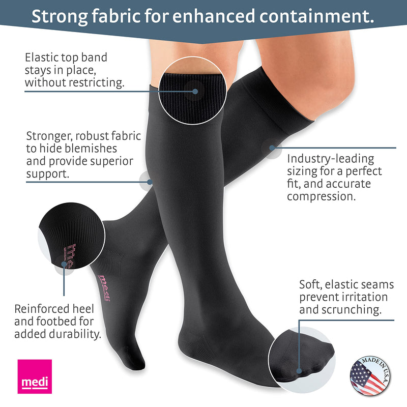 [Australia] - mediven Plus for Men & Women, 30-40 mmHg, Calf High Compression Stocking, Closed Toe Black V 