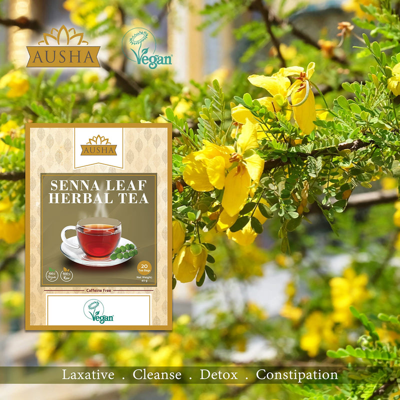 [Australia] - Organic Senna Leaf Tea AUSHA - 40 Tea Bags | Constipation Relief,Natural Laxative | Detox,Cleanse | Certified Organic , Heavy Metals Tested 