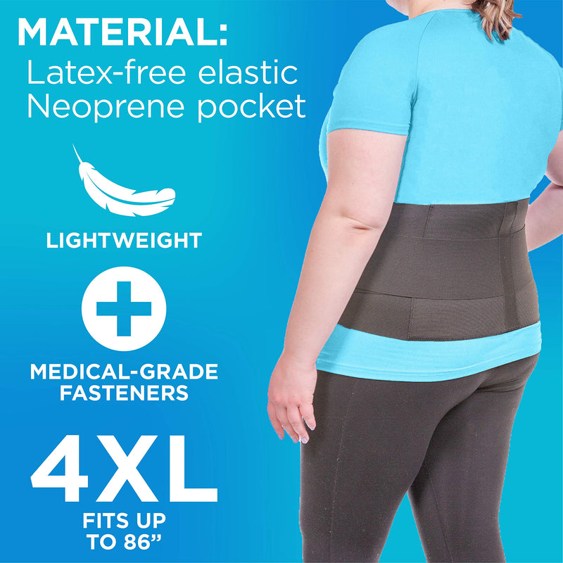 [Australia] - BraceAbility Elastic & Neoprene Compression Back Brace | Lumbar, Waist and Hip Support Belt for Sciatica Nerve Pain, Low Back Ache & Pain Relief while Sleeping, Working, Exercising, Walking (4XL) 4X-Large (Pack of 1) 