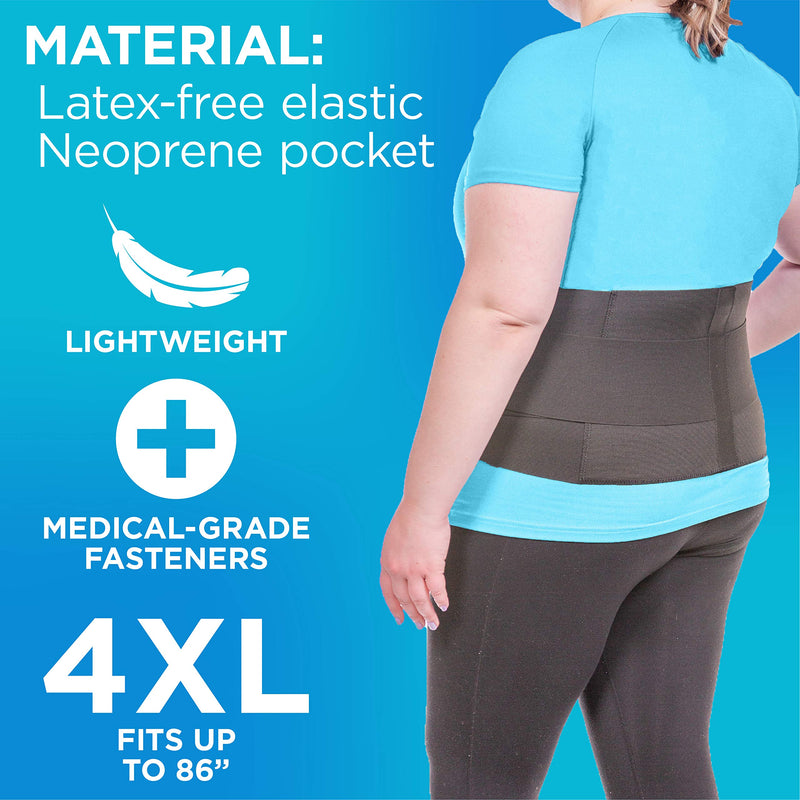 [Australia] - BraceAbility XXXL Plus Size Elastic & Neoprene Compression Back Brace | Lumbar, Waist and Hip Support Belt for Sciatica Nerve Pain, Low Back Pain Relief while Sleeping, Working, Exercising (3XL) 3XL 