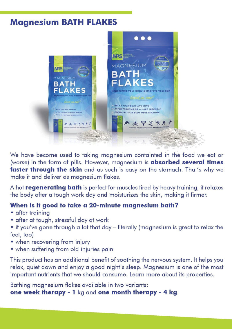 [Australia] - MRS Magnesium Flakes & Magnesium Flakes in The Finest Premium Quality - 100% Natural Magnesium Chloride Flakes - Ideal Bath Salt for a Foot Bath, Full Bath & Against Magnesium Deficiency - 4 kg 4 kg (Pack of 1) 