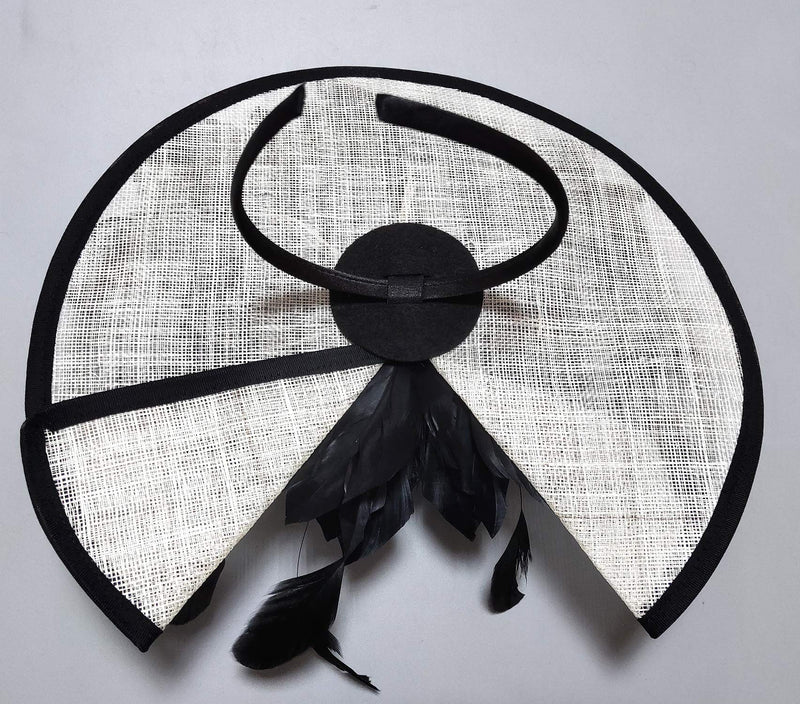 [Australia] - ORIDOOR Women Sinamay Fascinators Derby Church Tea Party Wedding Flower Feathers Headpiece with Headband Clips 002 Black One Size 