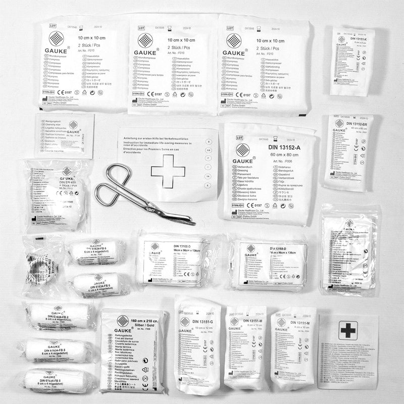 [Australia] - Sakura DIN First Aid Kit SS5418 - Zipped Bag, Comprehensive Kit Ideal for EU Travel - Meets EU Automotive Standards 