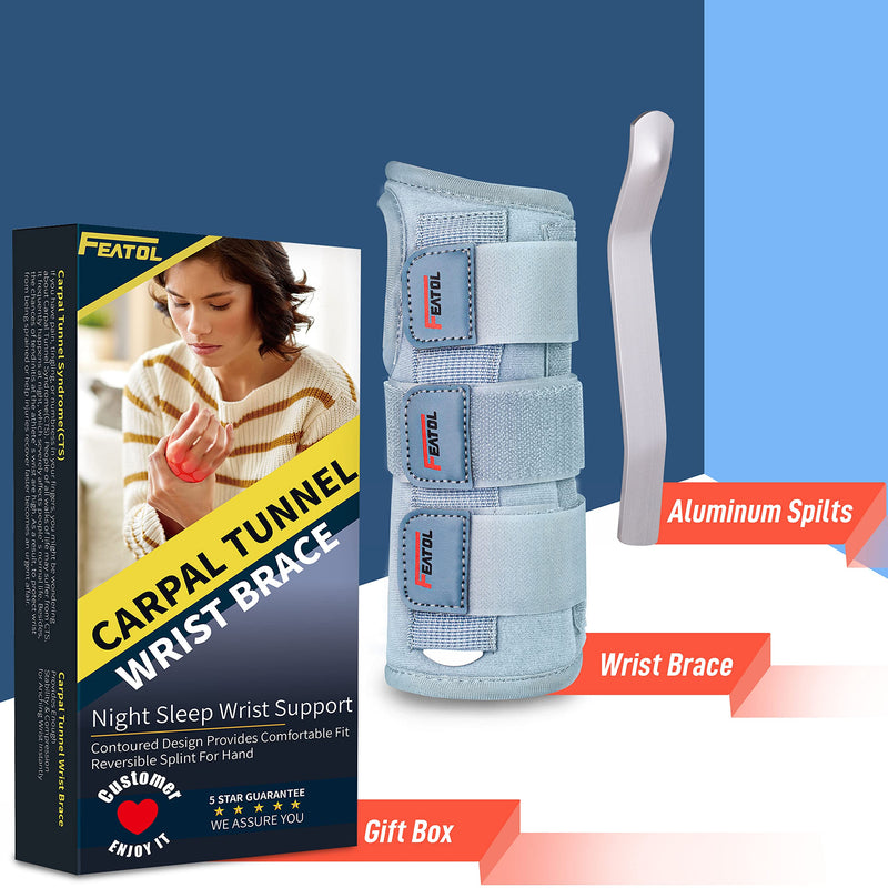 [Australia] - Wrist Brace Carpal Tunnel for Women Men, Adjustable Night Sleep Support Brace with Splints Right Hand, Medium/Large Medium/Large (Pack of 1) 