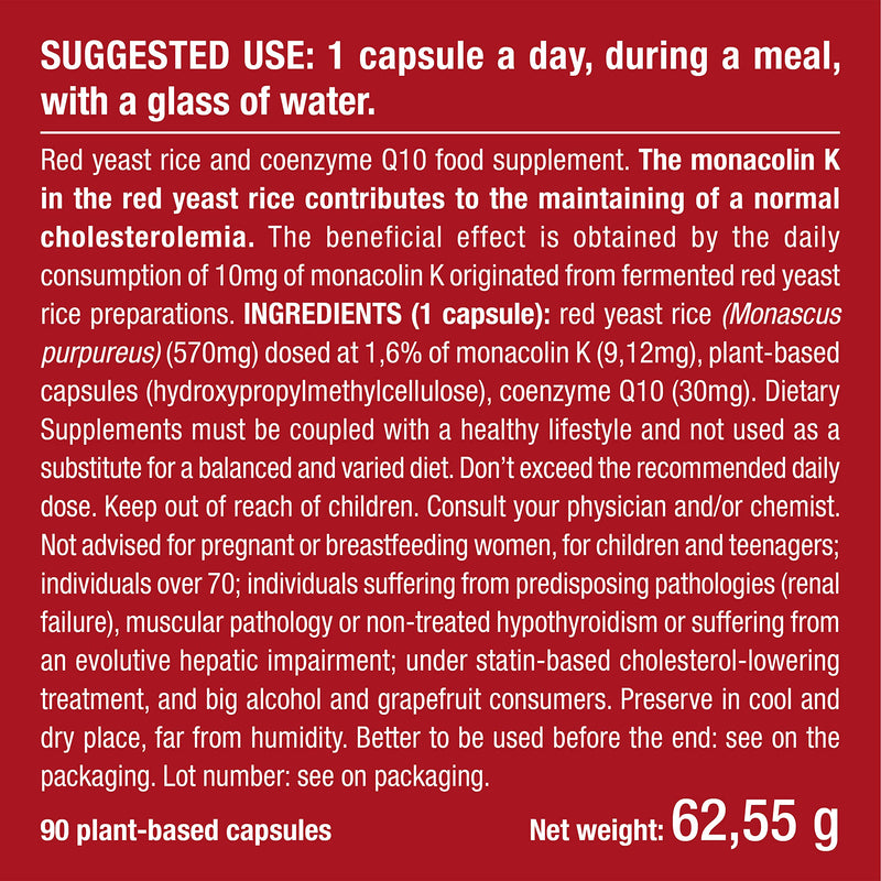 [Australia] - Red Yeast Rice - Cholesterol Lowering Supplement - Highest Concentration of Monacolin K - 3 Month Treatment - No Statin Side Effects - Antioxidant Agent - French Expertise - Nutrimea 