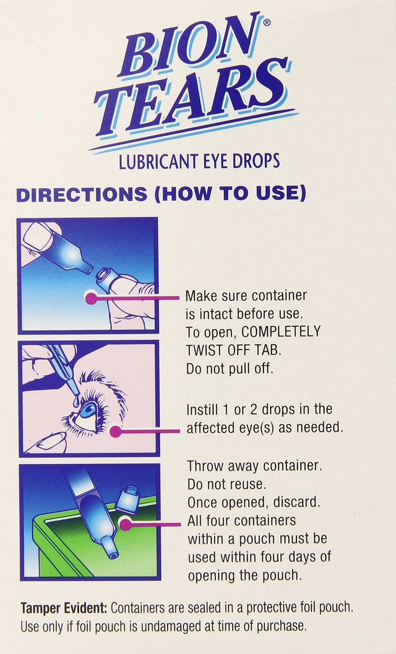 [Australia] - Bion Tears Lubricant Eye Drops-0.015 oz, 28 ct Single Use Vials, 2 pk 