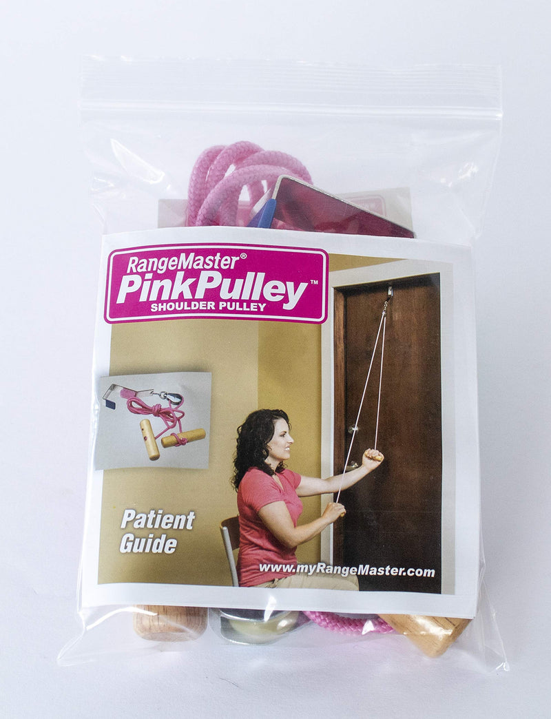[Australia] - RangeMaster PinkPulley Cancer Care Shoulder Pulley │ Aids in Recovery and Rehabilitation │ Breast Cancer Patient Instructional Guide Included │ Metal Bracket Door Attachment 