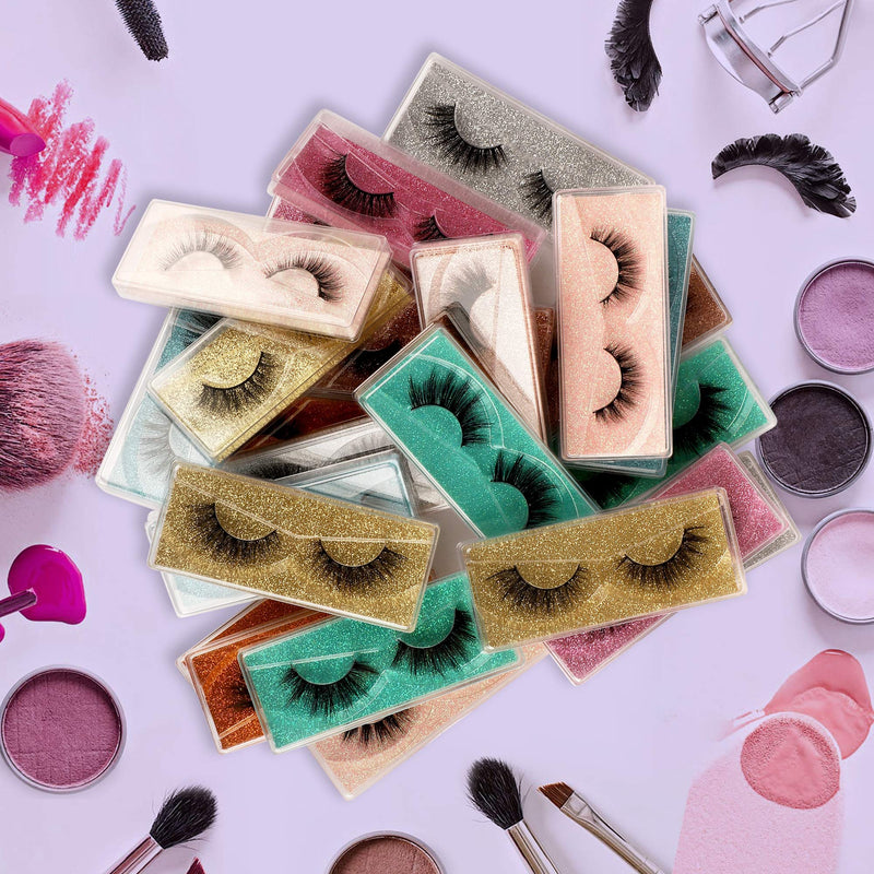 [Australia] - Newcally Lashes False Eyelashes 24 Pack Faux Mink Lashes 8 Styles Wispy Natural Fake Eye Lashes 3D Fluffy Dramatic Long Crossed Handmade Strip Lashes Wholesale Bulk 24 Pairs 