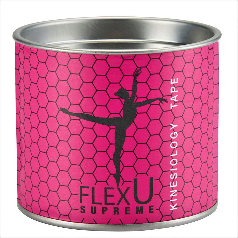 [Australia] - FlexU Kinesiology Tape; Single Roll (Pre-Cut or Continuous); Advanced Strength and Flexibility Properties; Longer Lasting Therapeutic Recovery; Sports Tape Pink 16.4 Feet UnCut 