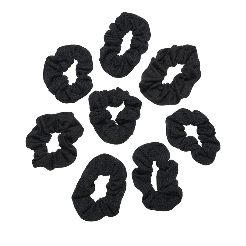 [Australia] - GOODY Hair Ouchless Painfree Women's Hair Scrunchie, Black, 8 Count 8 Count (Pack of 1) 