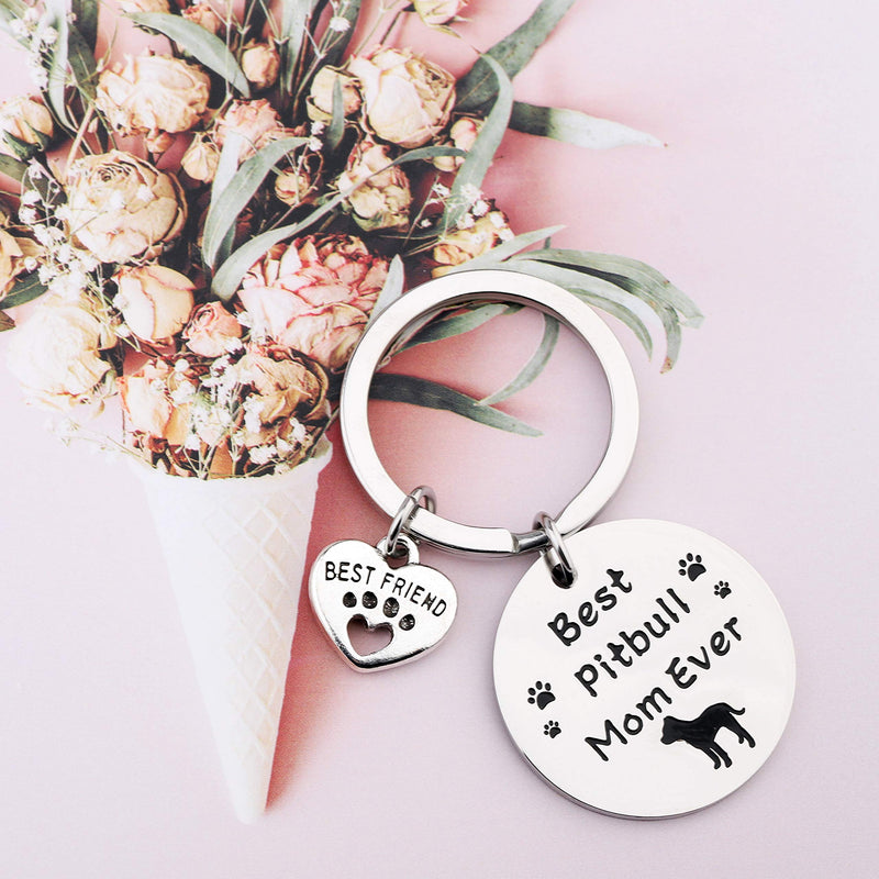 [Australia] - FUSTMW Dog Owner Gifts Best Dachshund Mom Ever Keychain Dog Lover Gifts Paw Print Jewelry Pet Owner Rescue Gift best pitbull mom 