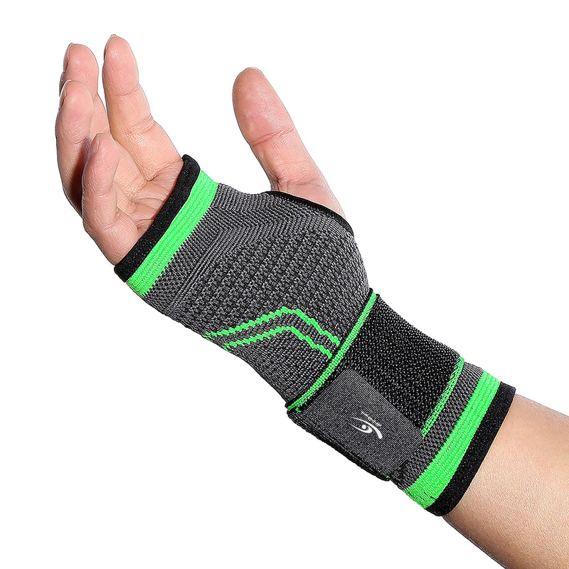 [Australia] - HiRui 2-Pack Wrist Brace Wrist Wrap, Wrist Strap Hand Compression Sleeves Support for Fitness Weightlifting MTB Tendonitis Sprains Recovery, Carpal Tunnel Arthritis, Pain Relief (Green, Large) Green Large (Pack of 2) 