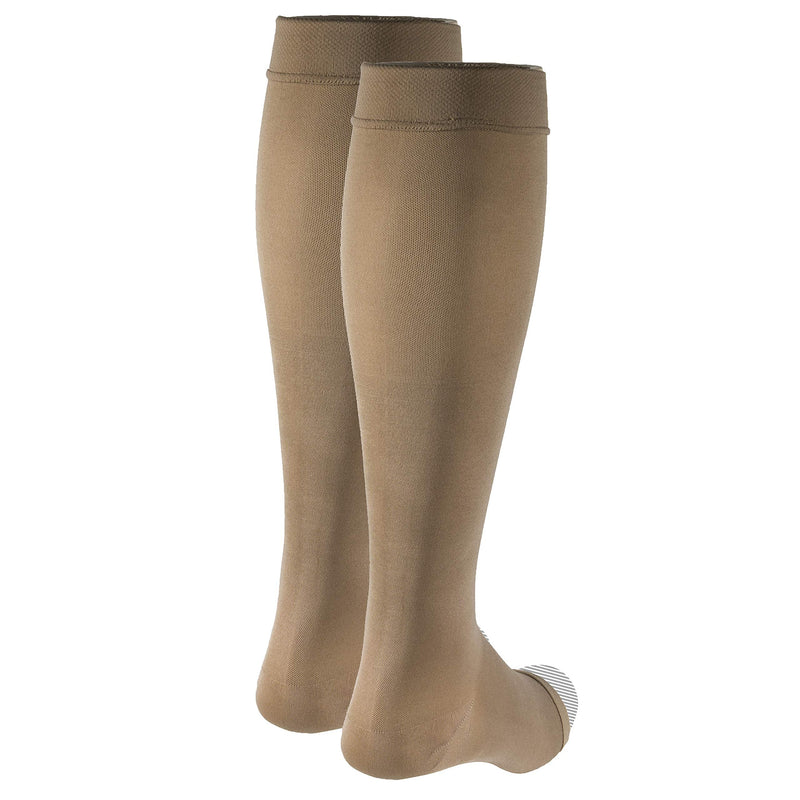 [Australia] - Truform Women's Compression Stockings, 20-30 mmHg, Knee High Length, Open Toe, Opaque, Beige, Medium Beige (Open Toe) Medium (1 Pair) Open Toe 20-30 mmHg 