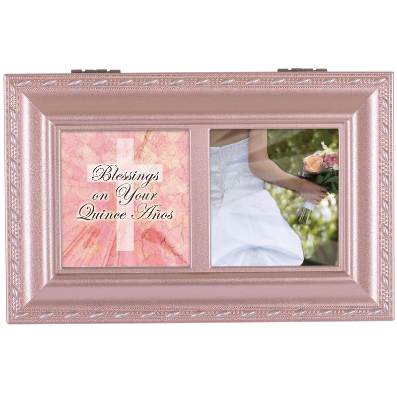 [Australia] - La Quinceanera Champagne Pink Petite Music Box/Jewelry Box Plays You Light Up My Life 