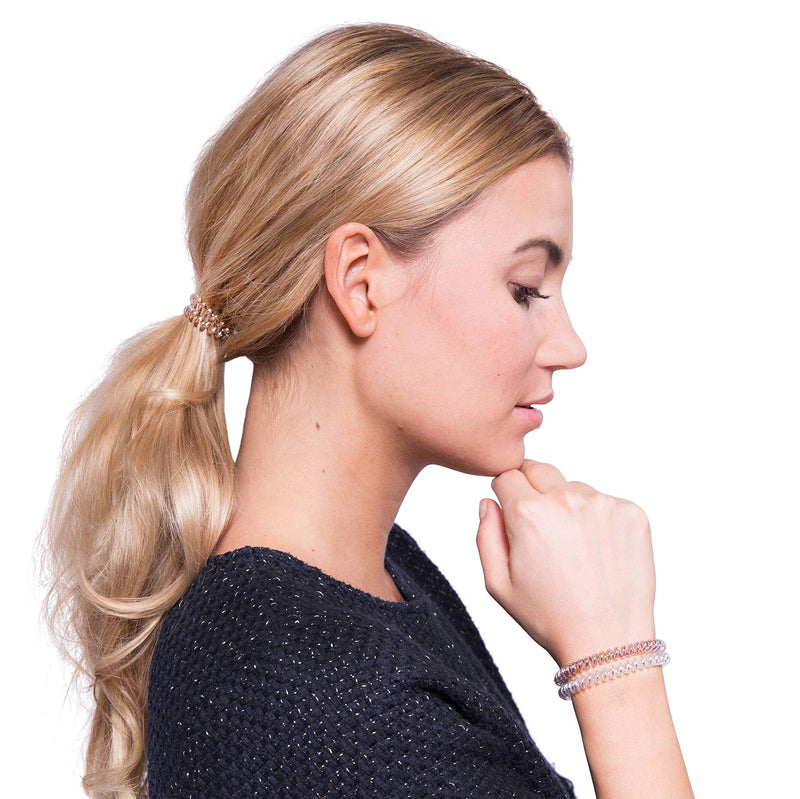 [Australia] - invisibobble SLIM Hair Ties, Bronze Me Pretty, 3 Pack - No Kink, Strong Hold, Stylish Bracelet - Suitable for All Hair Types 