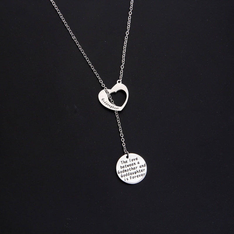 [Australia] - CHOROY Goddaughter Gift The Love Between a Godmother and Goddaughter is Forever Necklace First Communion Gift Goddaughter Y-necklace 