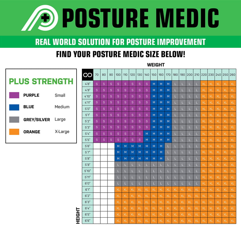 [Australia] - Posture Medic Dynamic Posture Brace for Neck, Upper and Lower Back - Long-Term Posture Correction Tool, Unlike Static Posture Correctors That Just Yank Shoulders Back, Large Plus Strength, Silver Large (Pack of 1) Large Silver Plus Strength 