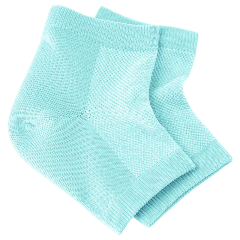 [Australia] - NatraCure Vented Moisturizing Gel Heel Sleeves - (Skin Softening Footcare Treatment Socks for Cracked Heels, Dry feet, Foot calluses, Rough Heel Socks - (608-M CAT) - Color: Aqua Blue - Size: Regular One Size (Pack of 1) 