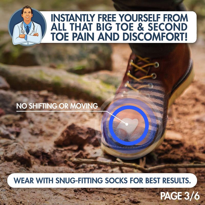 [Australia] - Dr. Frederick's Original Toe Spacers for Bunions - 4 Pieces - Temporary Bunion Corrector - Soft Gel Bunion Splint Toe Separators - Fast Bunion Relief - Wear with Shoes - Women & Men 