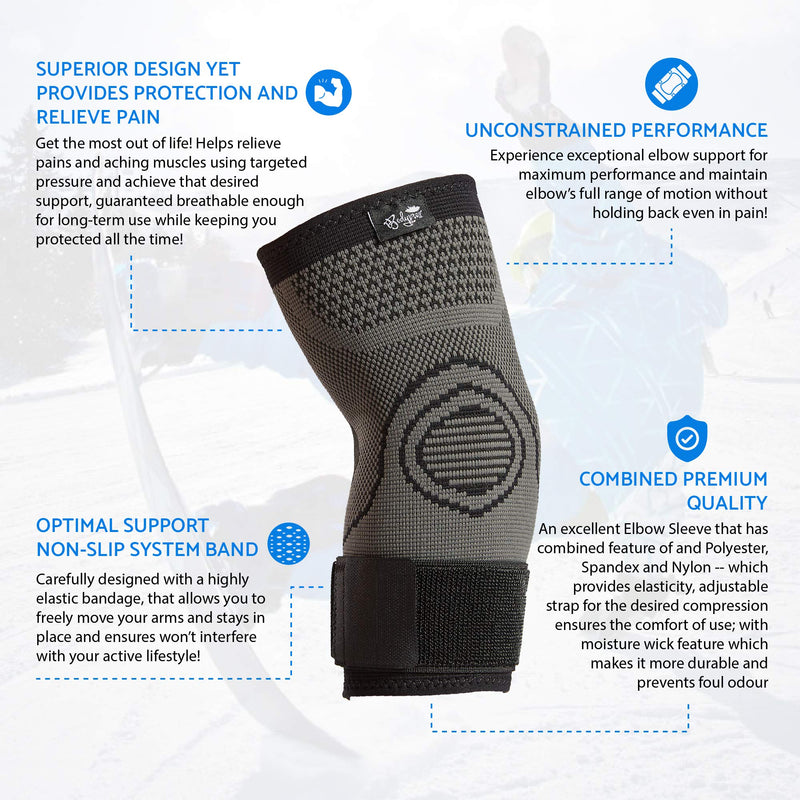 [Australia] - Elbow Brace with Strap for Tendonitis 2 Pack, Tennis Elbow Compression Sleeves, Golf Elbow Treatment Extra Large 