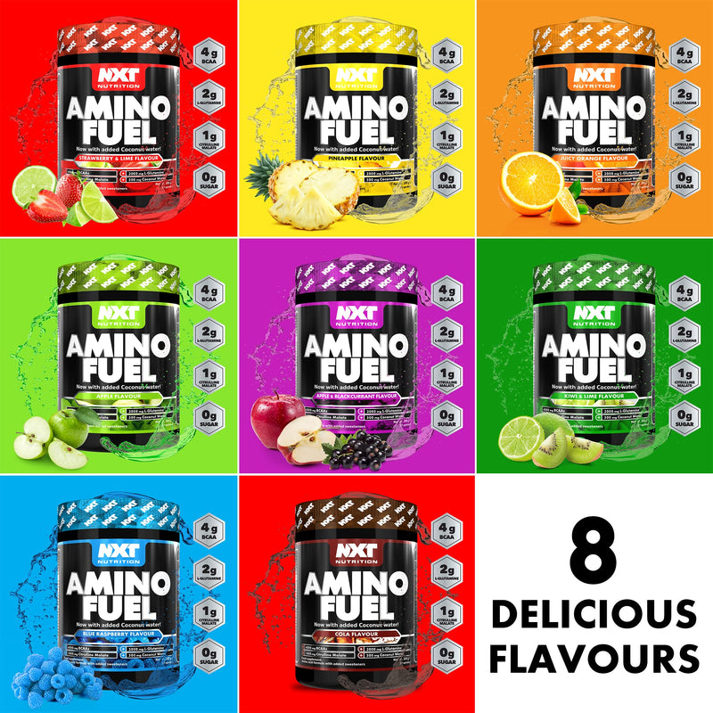 [Australia] - NXT Nutrition Amino Fuel Energy Drink | BCAAs Amino Acids with Beta Alanine, Vitamin D3 and Citrulline Malate � for Performance, Endurance and Energy Support | (Apple) 