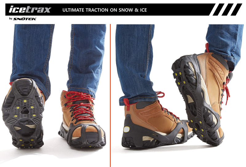 [Australia] - ICETRAX V3 Tungsten Winter Ice Grips for Shoes and Boots - Ice Cleats for Snow and Ice, StayON Toe, Reflective Heel S/M (Men: 5-9 / Women: 6.5-10.5) 