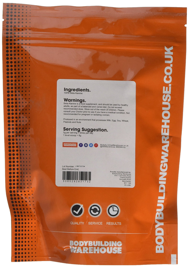 [Australia] - Bodybuilding Warehouse Pure Beta Alanine Powder - Amino Acid Supplement - Unflavoured, 500 g 500 g (Pack of 1) 